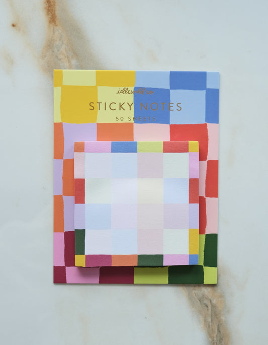 Rainbow Checks Sticky Notes