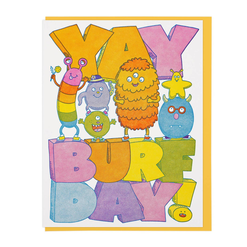 Yay Burfday Monsters Card