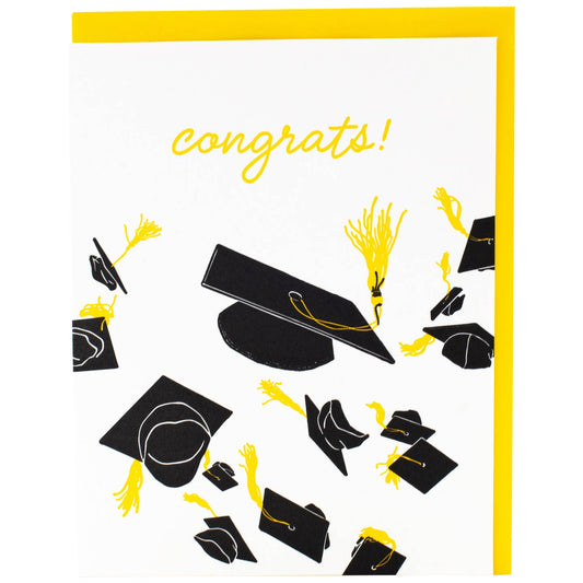 Cap Toss Graduation Congrats Card