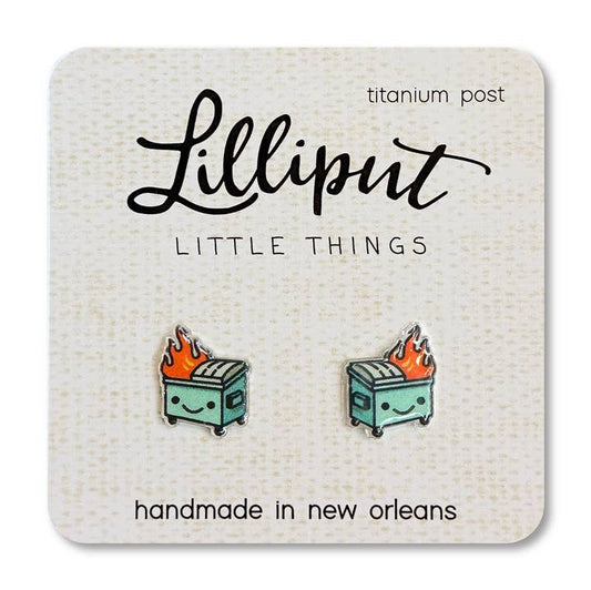 Kawaii Dumpster Fire Earrings