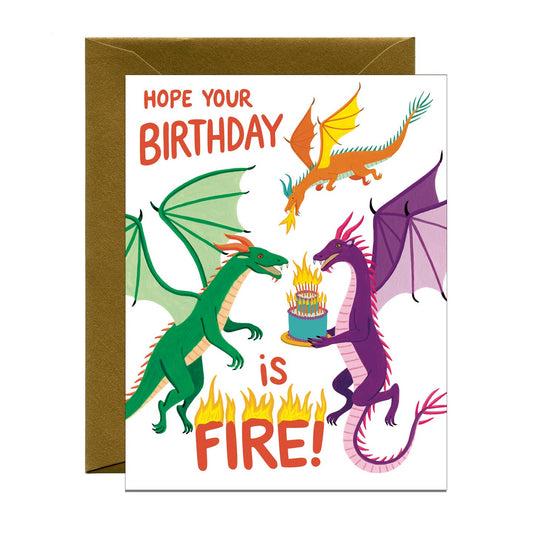 Dragons Birthday is Fire Card