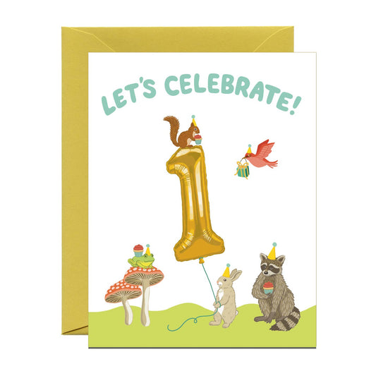 Lets Celebrate 1st 1 Birthday Card