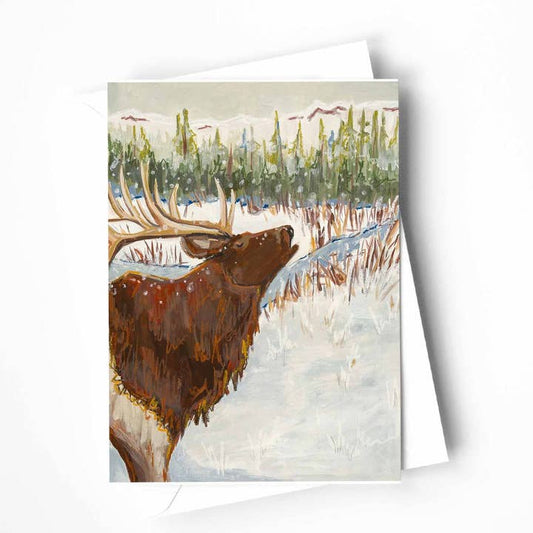 Bugling Elk Blank Card