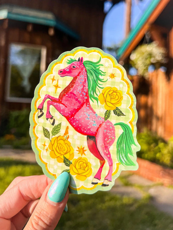 Sparkle Pony Horse Glitter Vinyl Sticker