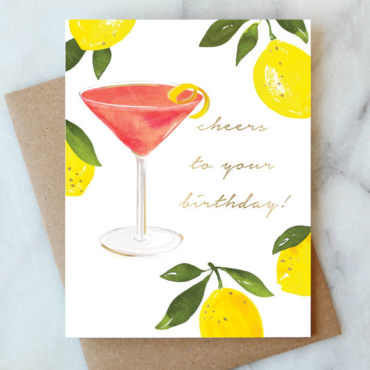 Cosmo Lemons Cheers to Your Birthday Card