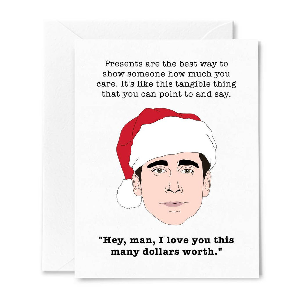 Love You This Many Dollars Worth Michael Scott Holiday Card