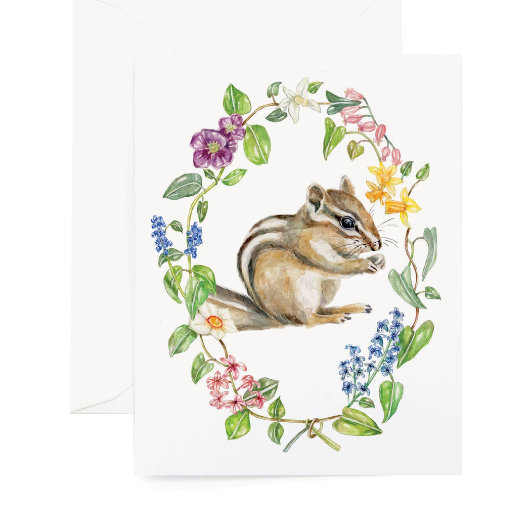 Botanic Chipmunk Blank Card