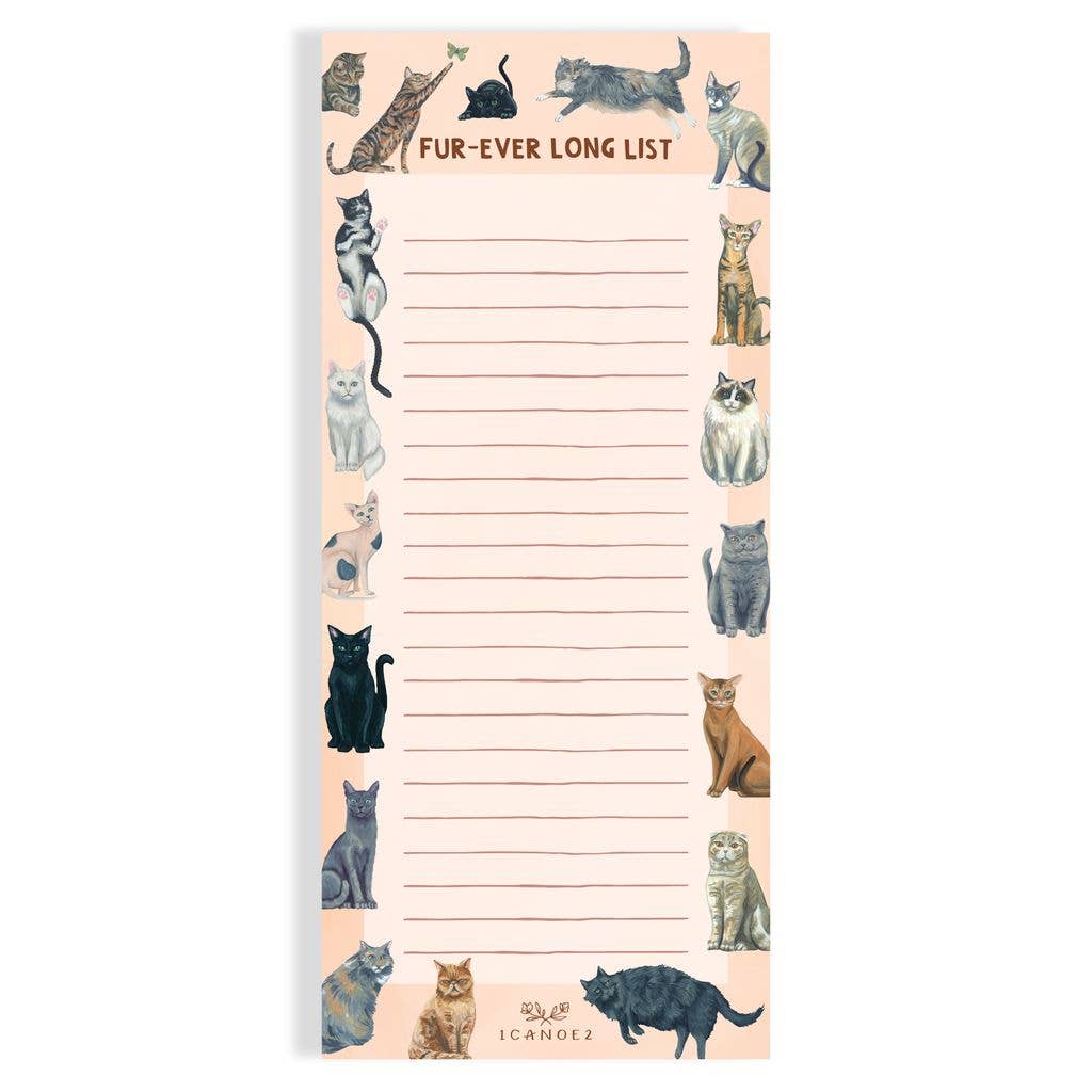 FurEver Long List Cats Do Notepad
