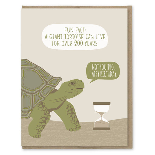 Tortoise Fact 200 Years Not You Though Happy Birthday Card