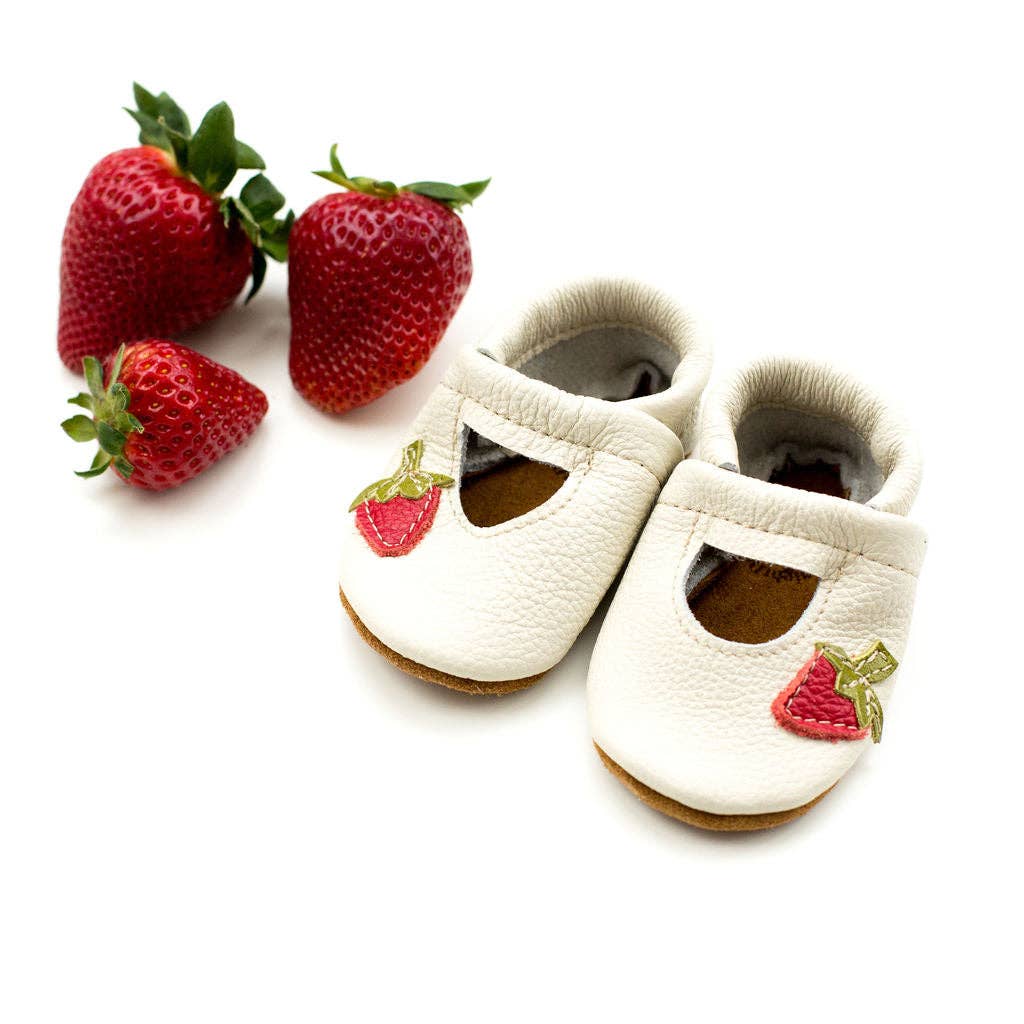 Strawberry Leather Moccasins