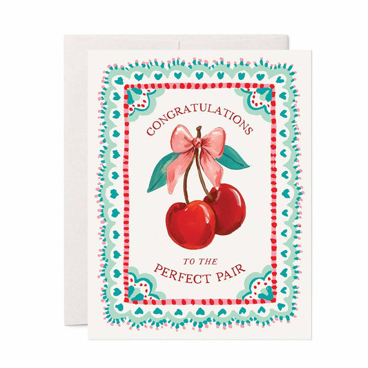 Cherries Perfect Pair Wedding Card