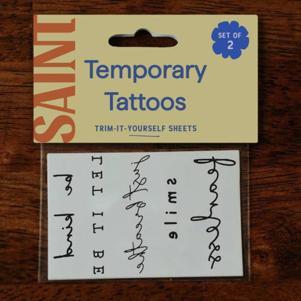 Affirmation Be Kind Smile Temp Tattoos