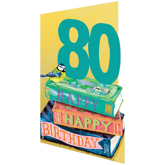 80 Bookstack Birthday Lasercut Card