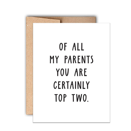 Certainly Top Two Parents Mothers Fathers Day Card