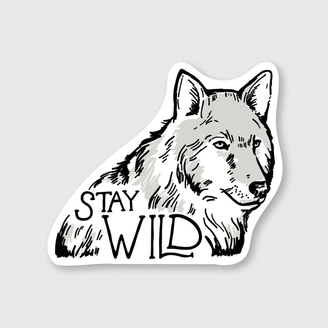 Stay Wild Wolf Vinyl Sticker