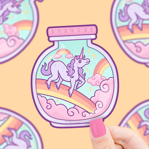 Magical Unicorn Rainbow in Jar Vinyl Sticker