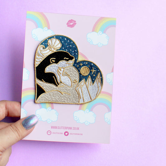 Hugging Otters Embroidered Patch