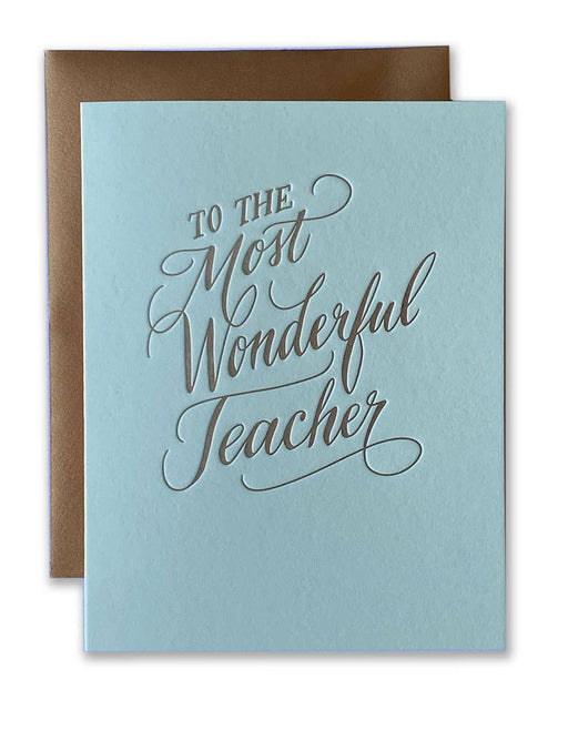 Most Wonderful Teacher Script Card