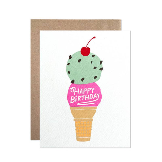 Ice Cream Cone Happiest Birthday Card