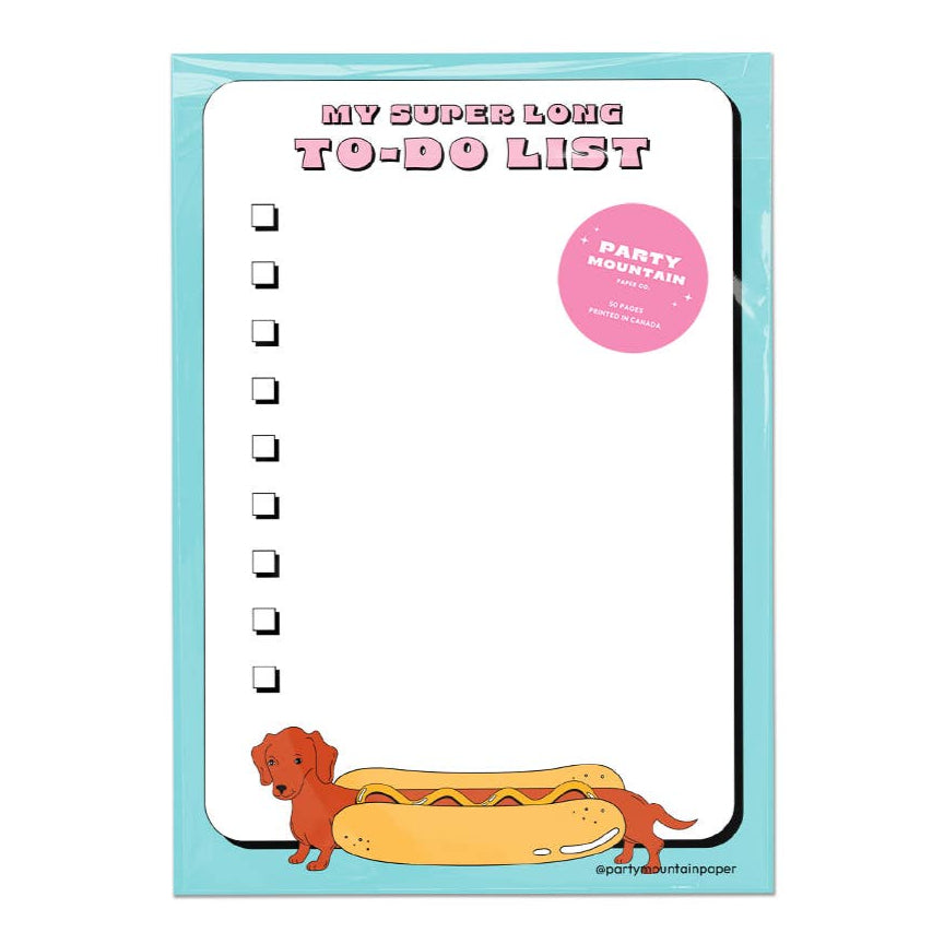 Super Long To Do List Weenie Dog Notepad