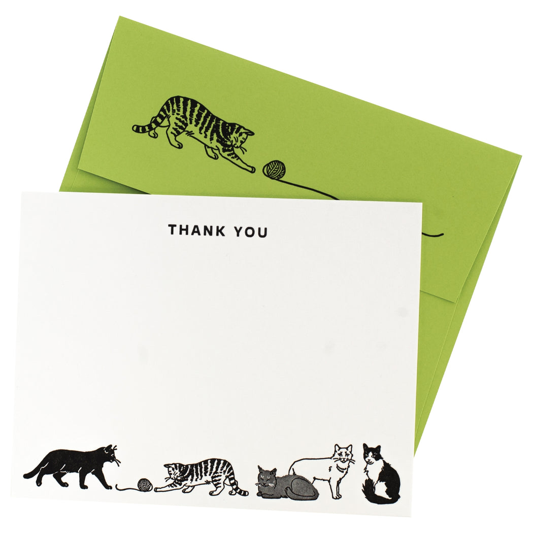 Cats at Play Thank You Flat Cards