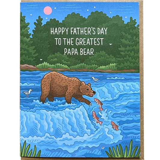 Greatest Papa Bear Fathers Day Card