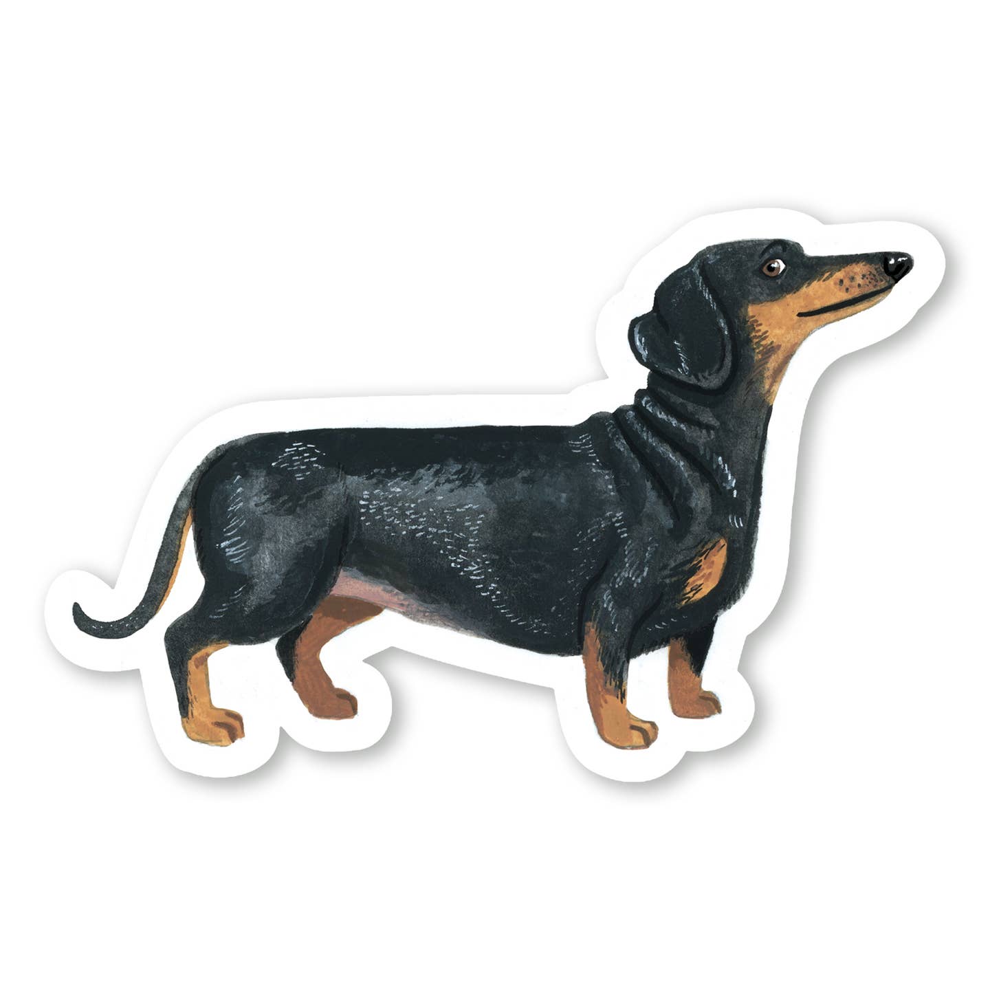 Black Dachshund Dog Vinyl Sticker