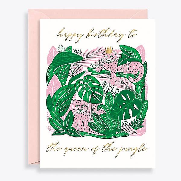 Queen of Jungle Birthday Card