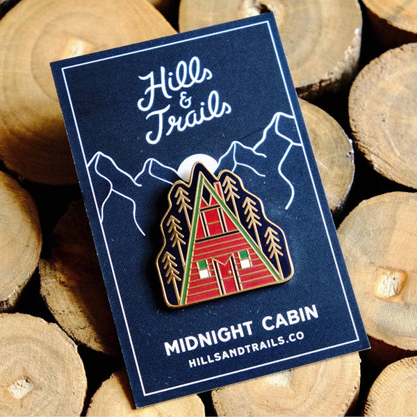 Midnight Cabin Enamel Pin