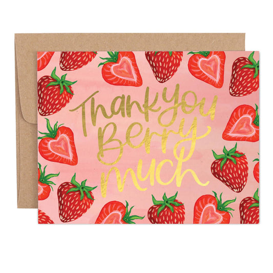 Thank You Berry Much Strawberries Card