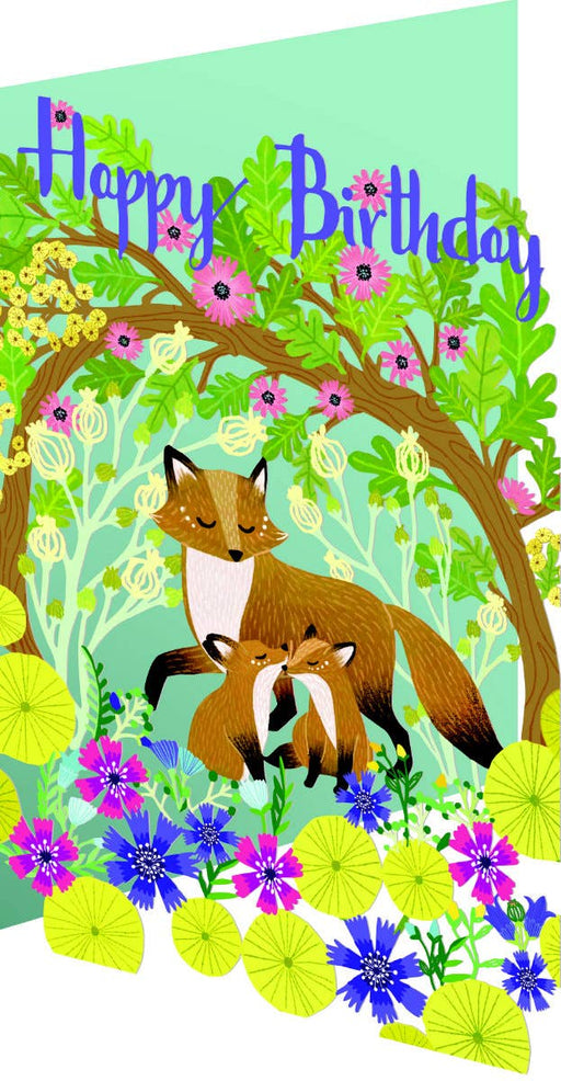 Summer Foxes Birthday Lasercut Card