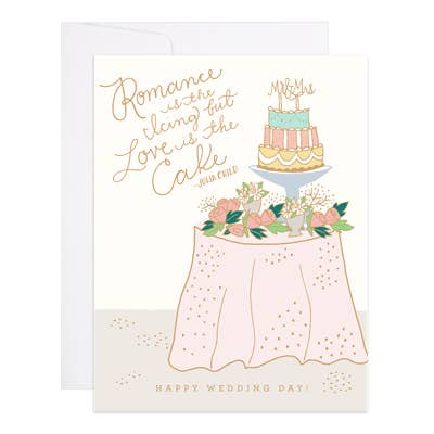 Romance is Icing Love is the Cake Wedding Card