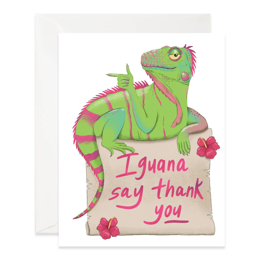 Iguana Say Thank You Card