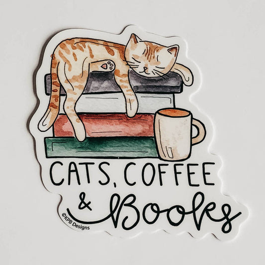 Cats, Coffee & Books Sticker