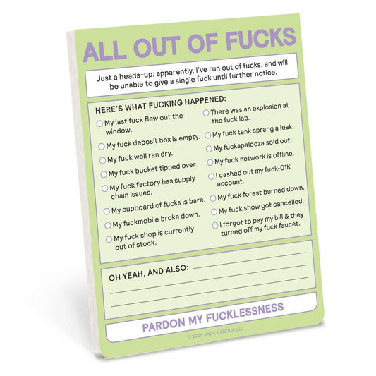 All Out of Fucks Notepad