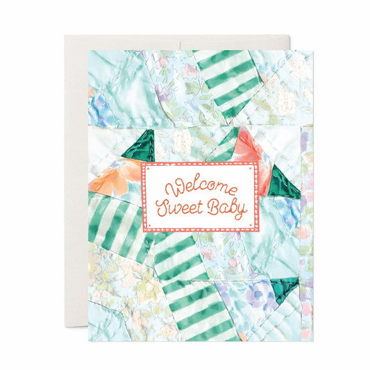 Quilt Welcome Sweet Baby Card