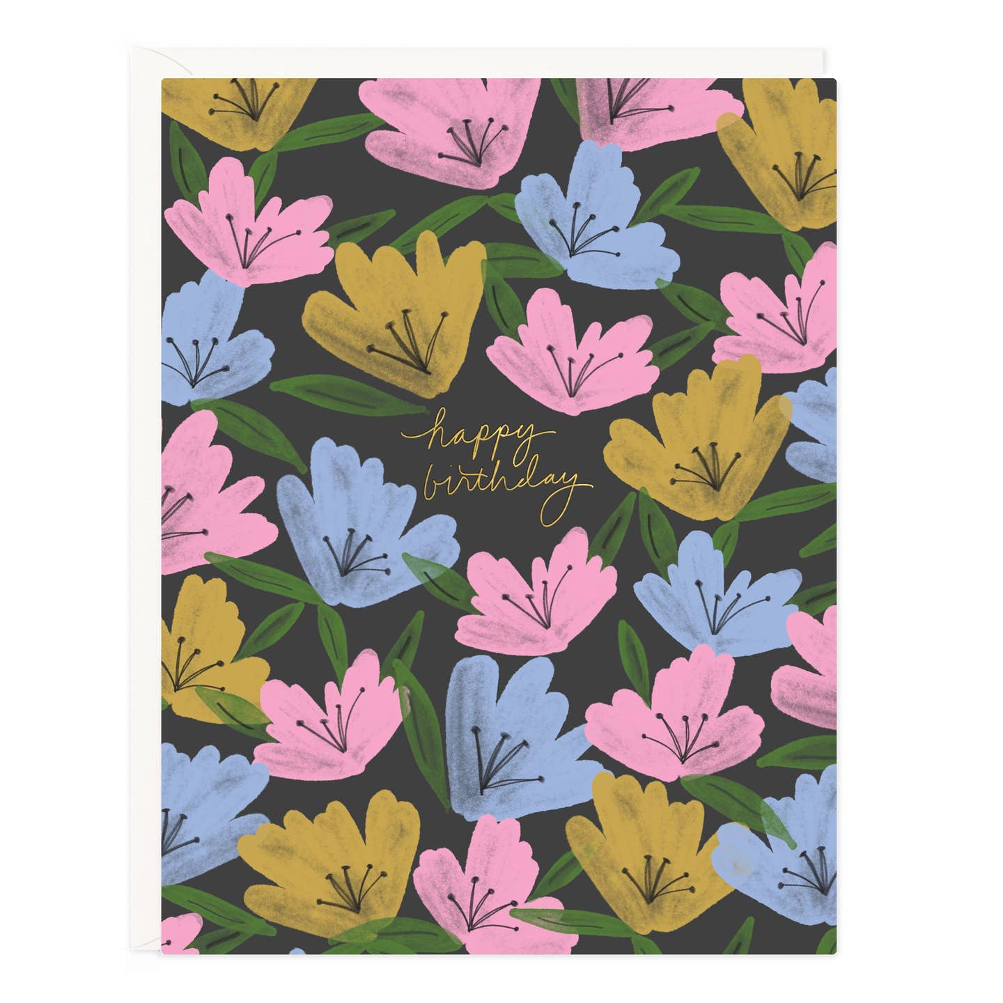 Moody Floral Birthday Card