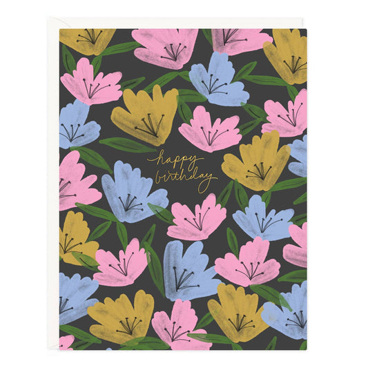 Moody Floral Birthday Card
