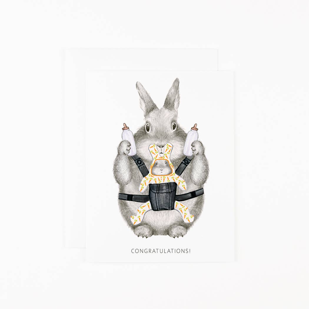New Parent Bunny Congratulations Card