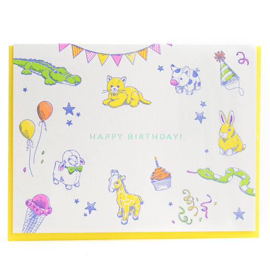 Animal Toys Happy Birthday Card