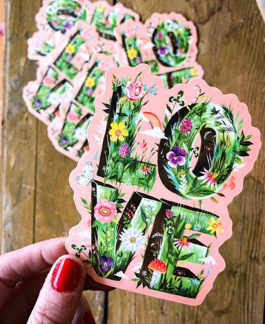 Love Grows Stack Vinyl Sticker