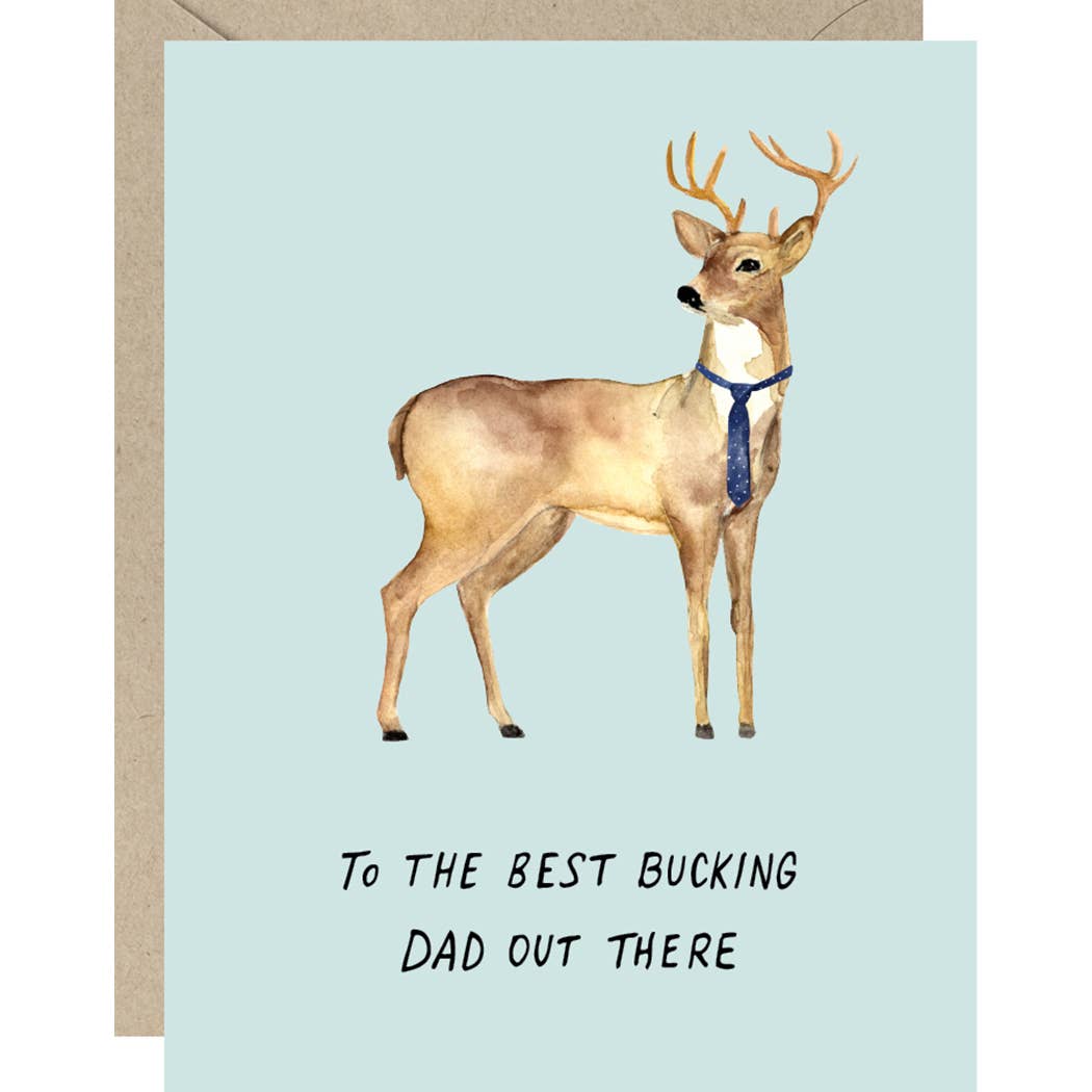 Best Bucking Dad Deer Card