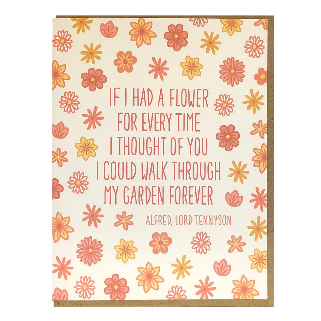 If I Had a Flower Garden Forever Tennyson Quote Card