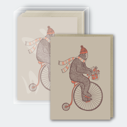 Sasquatch on a Bike Holiday Card