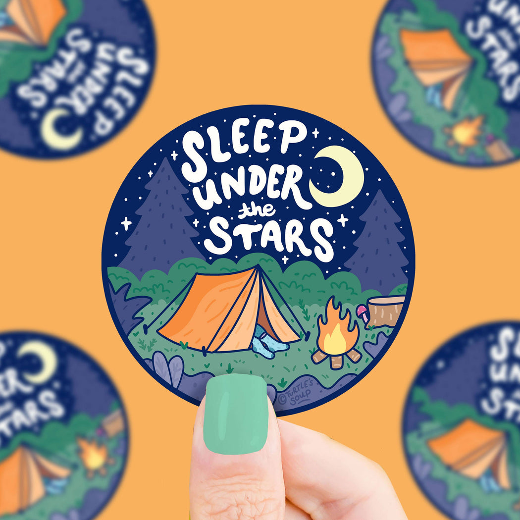 Sleep Under the Stars Tent Vinyl Sticker