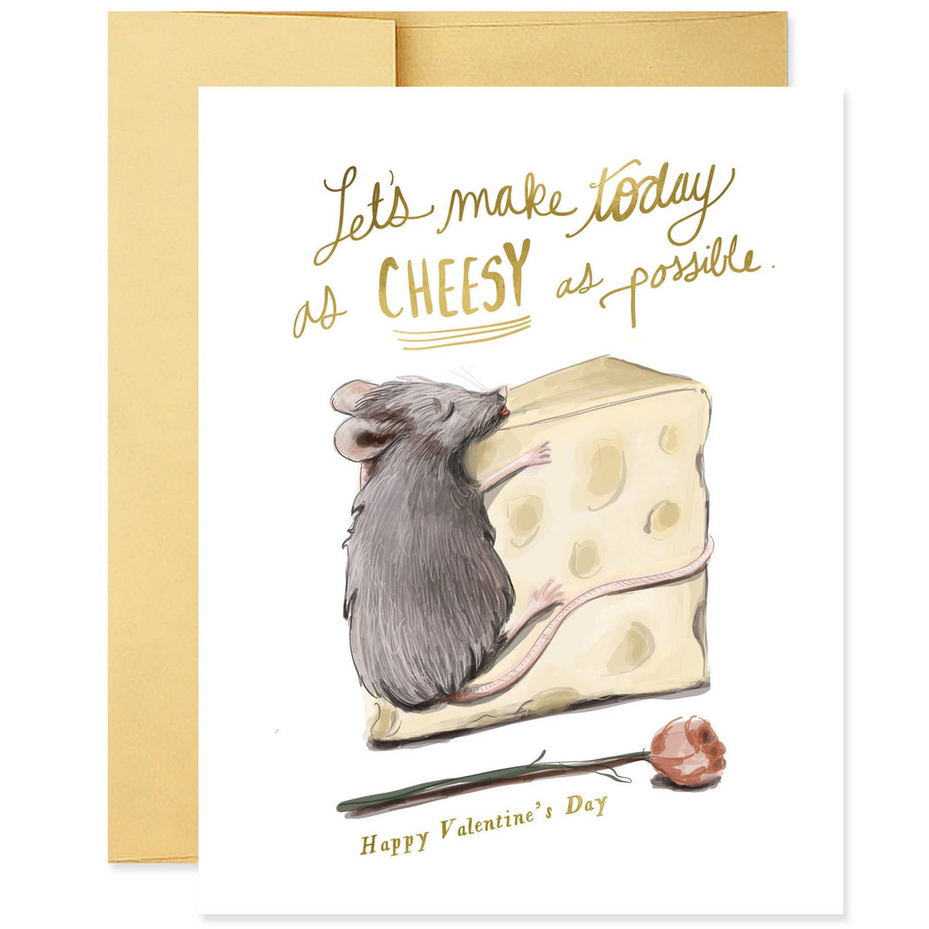 Mouse Make Today as Cheesy as Possible Valentines Day Card