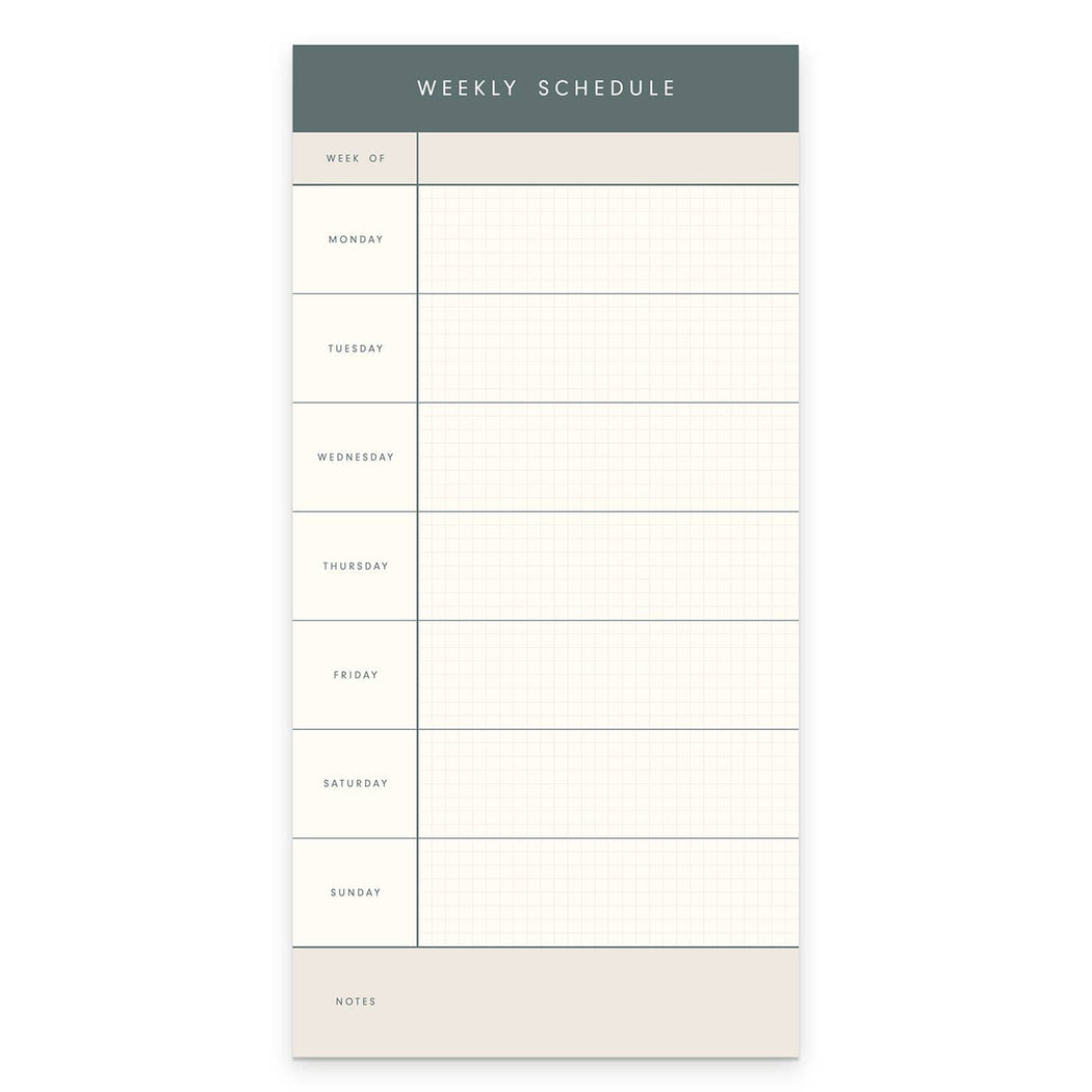 Weekly Schedule Grid Planner Notepad