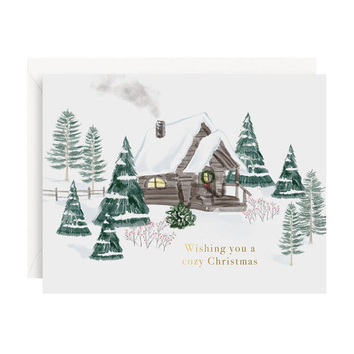 Wishing You a Cozy Christmas Cabin Card