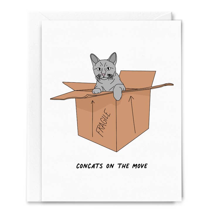 Concats on the Move Housewarming Cat in Box Card