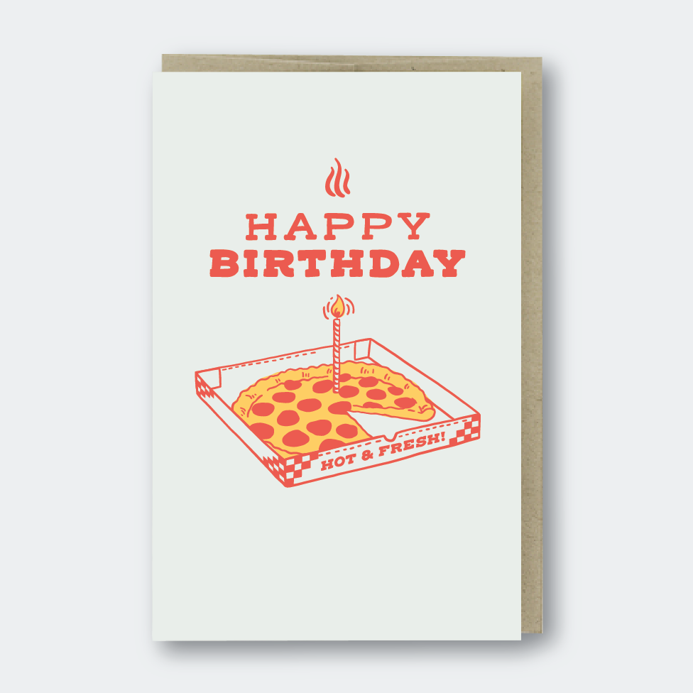 Happy Birthday Pizza Box Card
